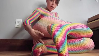 Rainbow Fishnet Fingering - Korea movie seks