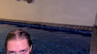Steamy Public Pool Blowjob: Hairy Cum Adventure