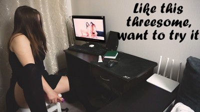 This Girl Dreams of Threesome like in Porn Movie - Powerfull Orgasm