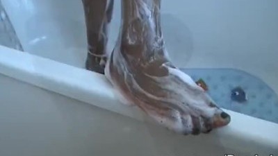 Black Girl Showers before Sucking Cock