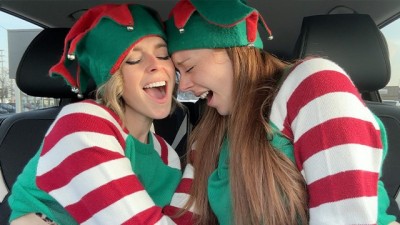 Nadia Foxx & Serenity Cox as Horny Elves cumming in drive thru with best porn sites reddit remote controlled vibrators