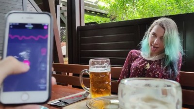 Remote horny granny pics orgasm control of my Stepsister in bar !