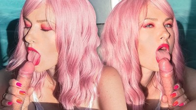 Gentle Blowjob and Cum holodexxx porn Play from Beauty with Pink Hair and Juicy Lips